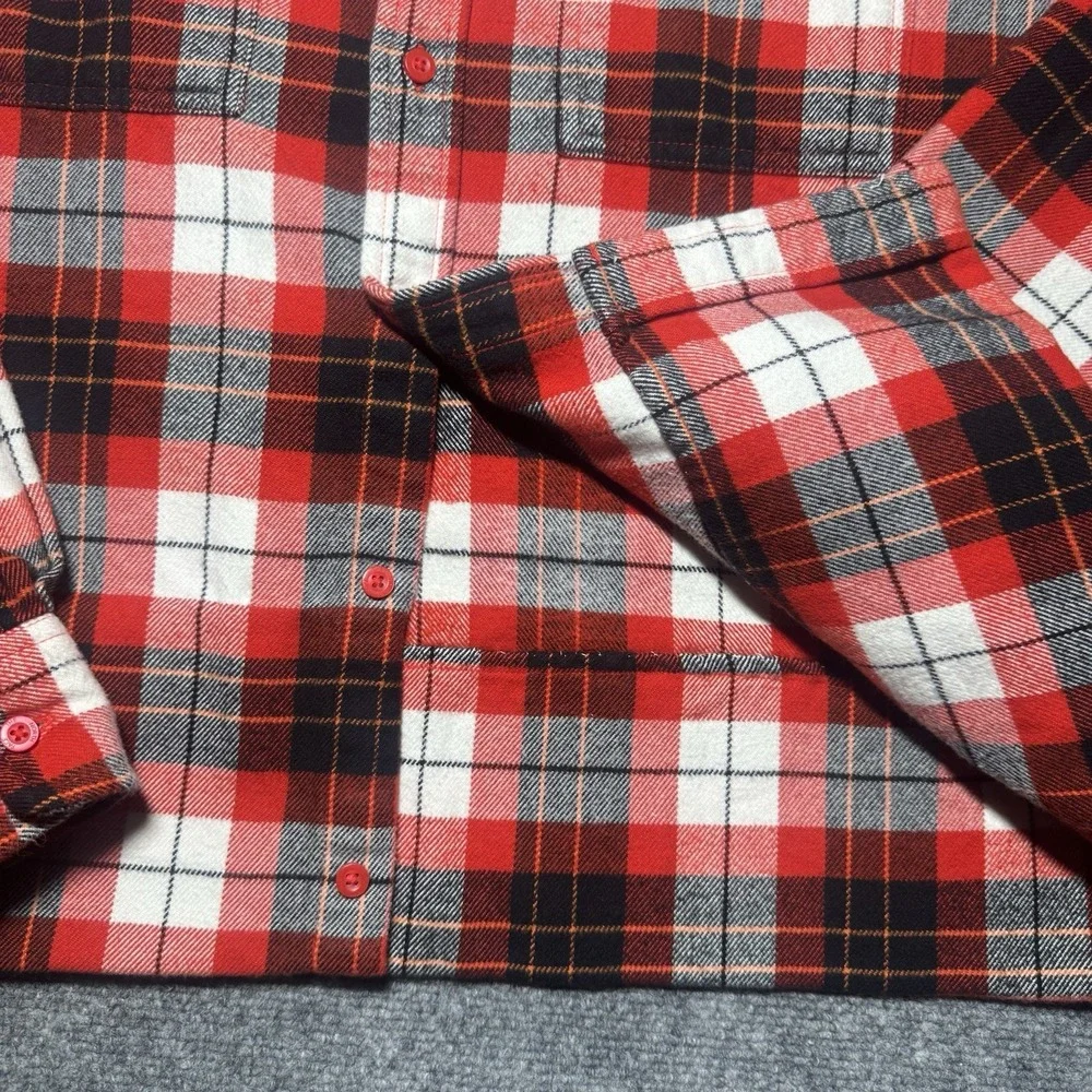 The North Face Arroyo Button Up Flannel Shirt Shacket Men Large Red Plaid Button